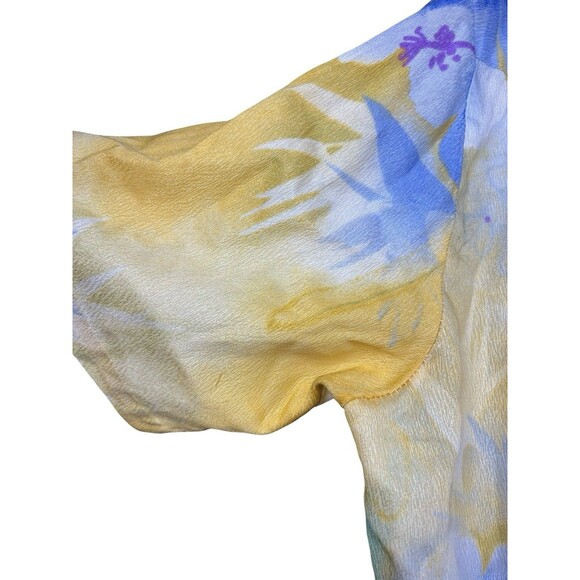 Vintage Pomare Hawaii Aloha Shirt Men’s M Yellow Blue Hibiscus Floral - Picture 9 of 9